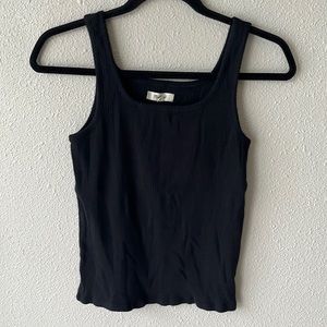 Madewell Black Square Neck Ribbed Tank XS